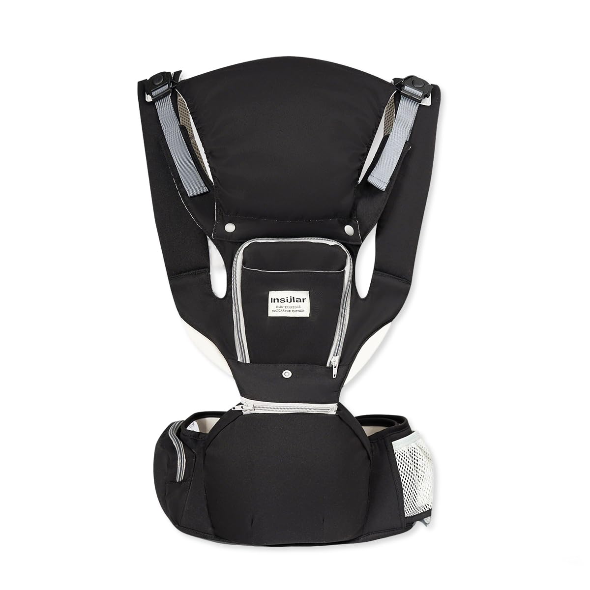 SONARIN 3-in-1 Leggero Marsupio Neonati con Sedile,Multifunzionale Traspirante Portantina Porta Bambino Fascia Porta Bebè con Cappuccio Rimovibile,Multi-Posizioni per Neonati(Nero)