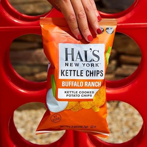 Hal's New York Kettle Cooked Gluten Free Buffalo Ranch Flavored Potato Chip Crisps, 2 Oz (Pack Of 24) #TOP6