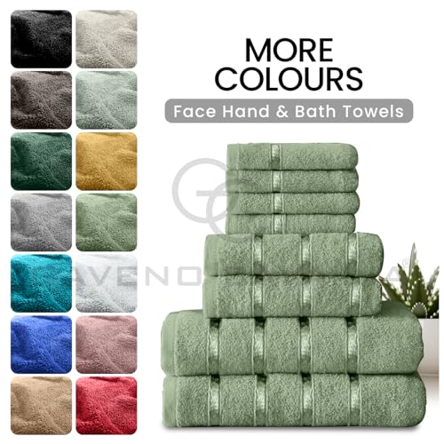 GC GAVENO CAVAILIA 8 Piece Egyptian Cotton Towels - Quick Dry Highly Absorbent Bathroom Towel Bale - (4 Face Towel + 2 Hand Towel + 2 Bath Towel) - Sage Green - Cosy Home Interiors GC GAVENO CAVAILIA 8 Piece Egyptian Cotton Towels - Quick Dry Highly Absorbent Bathroom Towel Bale - (4 Face Towel + 2 Hand Towel + 2 Bath Towel) - Sage Green - Image 5