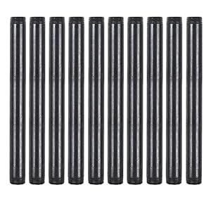 10 Pack 3/4 Inches x 10 Inches Black Malleable Steel Nipples Fitting, DIY Steampunk Industrial Vintage Style.