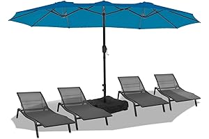 wikiwiki 15ft Large Patio Umbrellas with Stand