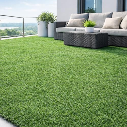 Bakaji Prato Sintetico Manto Erboso Realistico Per Giardino, Erba Finta Anti Uv Con Sistema Drenante, Tappeto Dimensioni 1 X 3 Metri Altezza Pelo 8Mm, Ideale Per Aree Giochi, Viali, Terrazzo, Piscina - 3