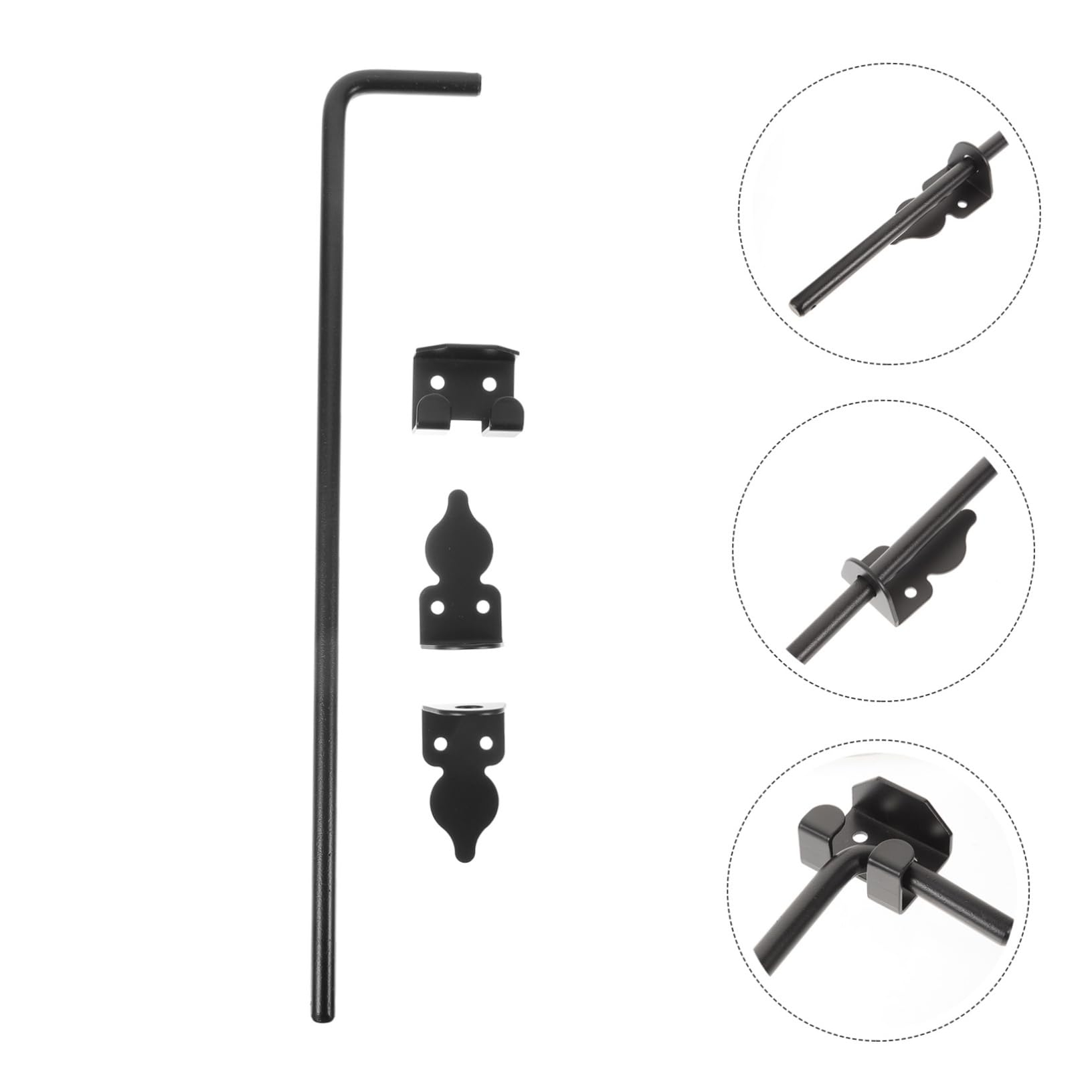 Loquet de Portail en Fer Noir pour Grandes Portes Renforcées