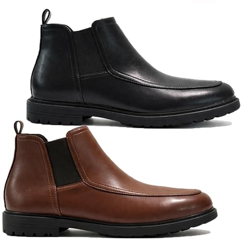 Image of Men's Formal Chelsea Boots – Classic and Stylish Pull-On Ankle Boots with Cushioned Memory Foam Insoles | Comfortable Footwear (Black, 12, UK Footwear Size System, Adult, Men, Numeric, Medium, 12)