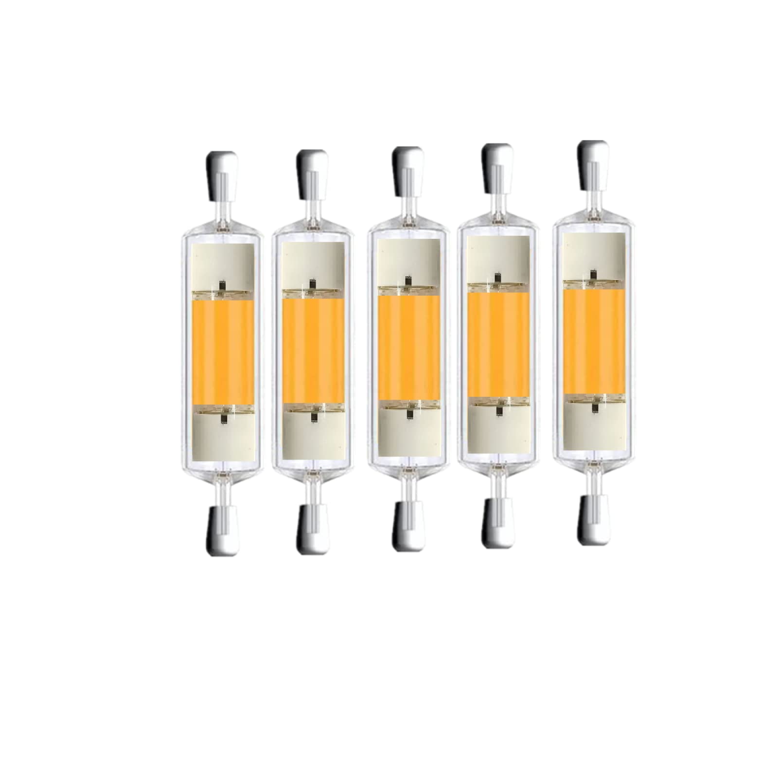 L'ampoule COB R7S LED 78 Mm Dimmable À 360 Degrés Remplace L'ampoule Halogène 100 W (lot De 5),Natural White 4000k-4500k,Ampoules 78mm 220v