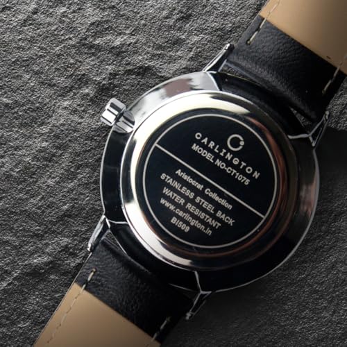 Image of Carlington Aristocrat Series Analog Date Watches for Men with Premium Leather Strap - CT 1075