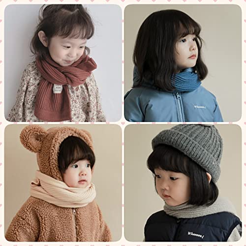 Peecabe Kids Scarf Soft Warm Knit Neck Warmer Winter Classic Scarf For Boys Girls (Light Pink) #TOP1