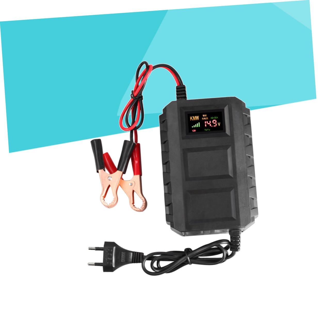 Chargeur de Batterie 12 V 20a pour Moto, Chargeur Automobile Noir