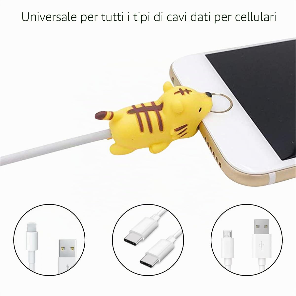 20 Pz Protezione Cavo USB ad Animale, Cute Animal Protector, di Plastica, per Telefono, Protect Caricatore