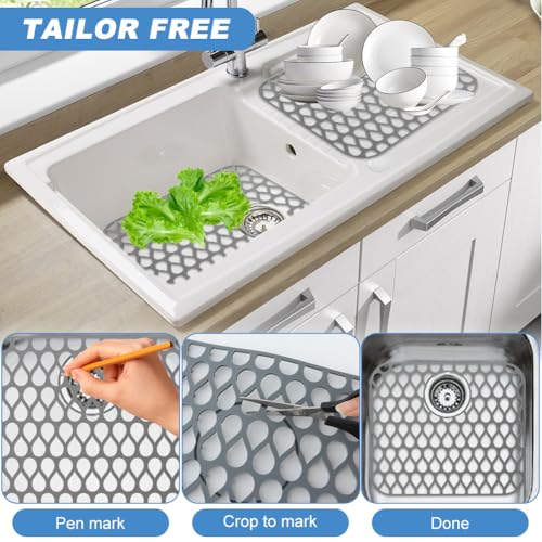 Protector de fregadero de silicona 2 piezas 34.5x29.5x0.9 cm miniatura 3