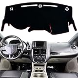 KEEGTBOX Dash Mat Cover Custom Interior Center Console Compatible with Dodge Grand Caravan 2011-2020 Fit for Chrysler Town and Country 2011-2016 Dashboard mat Covers Accessories (Red Trim)