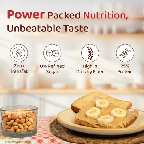 Image of Sundrop Peanut Butter with Jaggery | Creamy | 900 grams | With 25% Protein | 7.5% Dietary Fibre | Premium Roasted Peanuts | Great Value Per Gram of Protein I No refined sugar