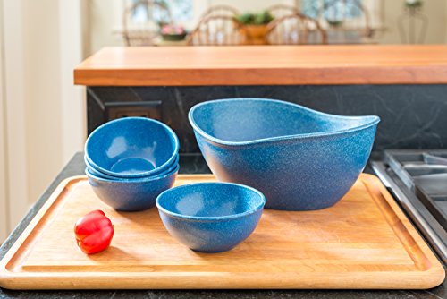 Evo Sustainable Goods Five Piece Serving Bowl Set, Blue #TOP3