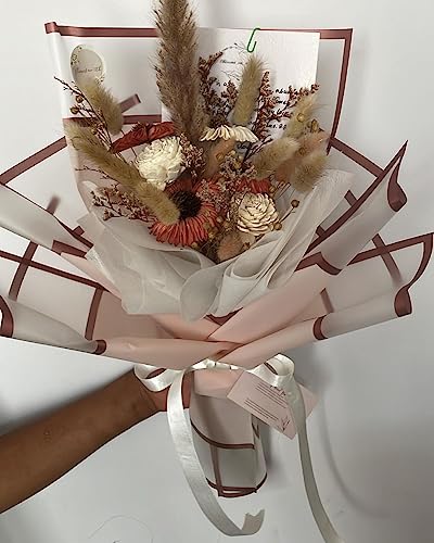 Image of Oasis Floral Products Flower Bouquet Wrapping & Gift Packing Cellophane Film Sheets 58x58cm (20 nos) Champagne Matt Double Border