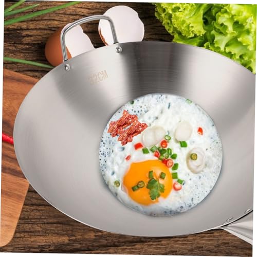 Wok de acero inoxidable con mango único 12 pulgadas miniatura 5