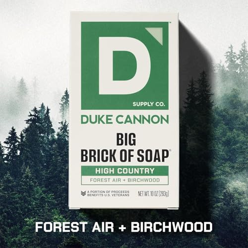 Image of Duke Cannon Supply Co. Extra Large Big Brick Bar Soap - Men's Triple-Milled Bar Soap with Masculine Scents - Forest Air + Birchwood - All Skin Types - High Country, 10 oz