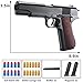 Toy Gun with Soft Bullets,M1911 Shell Ejection Soft Bullet Toy Pistols, EVA Soft Foam Ejection Toy Blaster Shooting with 40 Foam Darts and 1000 Water Gel Beads(Brown)