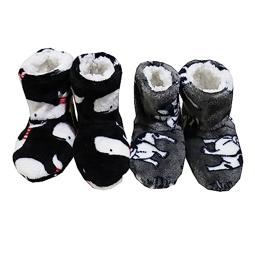 Pantufa Bota Peluciada Antiderrapante Infantil Bebê - 1 a 4 anos (Feminino 1-2)