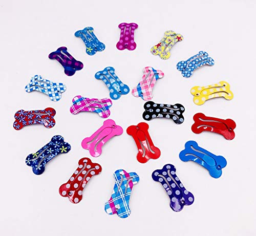 Pet Show PJB-D-20 Cute 1 Inch Small Bone Snap Hair Clips Pet Grooming Products Dog Cat Puppy Hair Accessories Random Color Pack Of 20 thumb #7