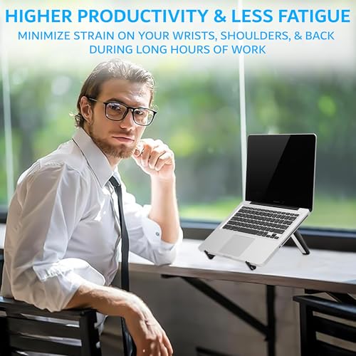 Soporte portátil ajustable para laptop plegable negro miniatura 3