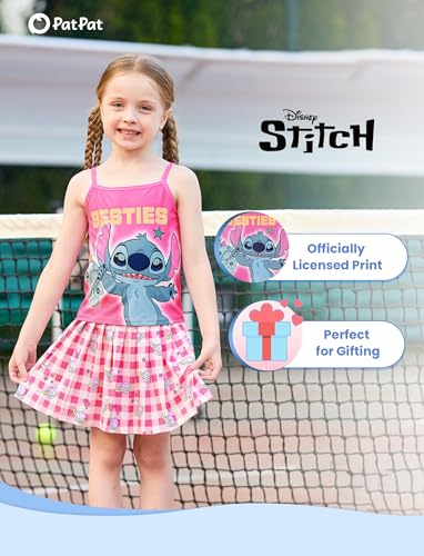 Image of Disney Minnie Frozen Stitch Princess Toddler Girls' Tennis Skirt Sets Kids Athletic Camisole Top & Skort 2 Piece Outfit 2-9Y