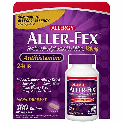 BLUE RIBBON KS Allergy Aller-FEX, 180 mg, 180 Tablets (Pack of 1), Pink