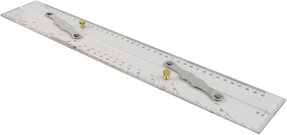 Navigation parallel ruler 45cm with imported scale and aluminum tension chain for precise measurement and drawing on various navigation charts