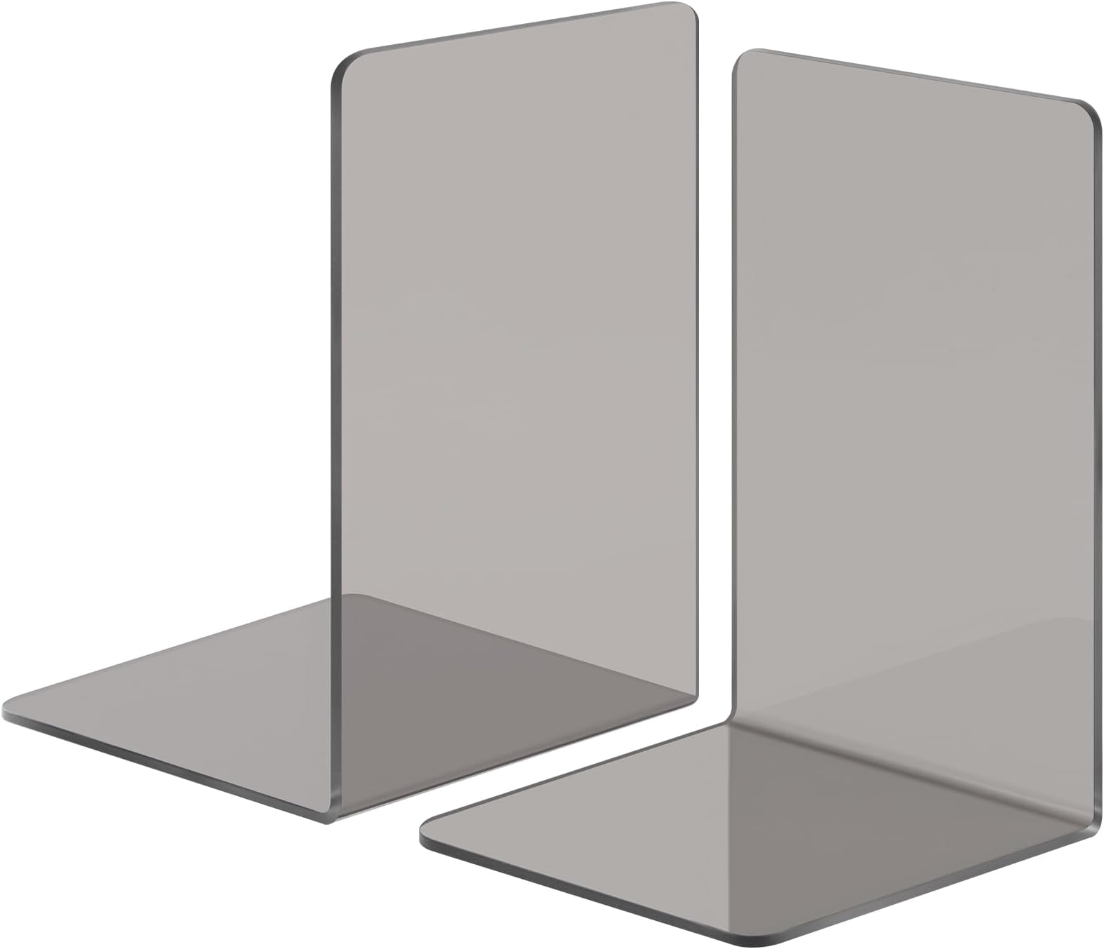 Clear Book Ends, 2 PCS Bookends for Shelves, L Shaped Dividers Book Stopper, Book Ends for Heavy Books, Transparent Bookend Organizer for CD, File, Video Games