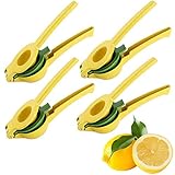 4 PACK | Marquee Kitchen Lemon Lime Squeezer | Premium Quality Metal | Citrus Juicer Press | Manual Juice extractor | Yellow