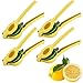 4 PACK | Marquee Kitchen Lemon Lime Squeezer | Premium Quality Metal | Citrus Juicer Press | Manual Juice extractor | Yellow