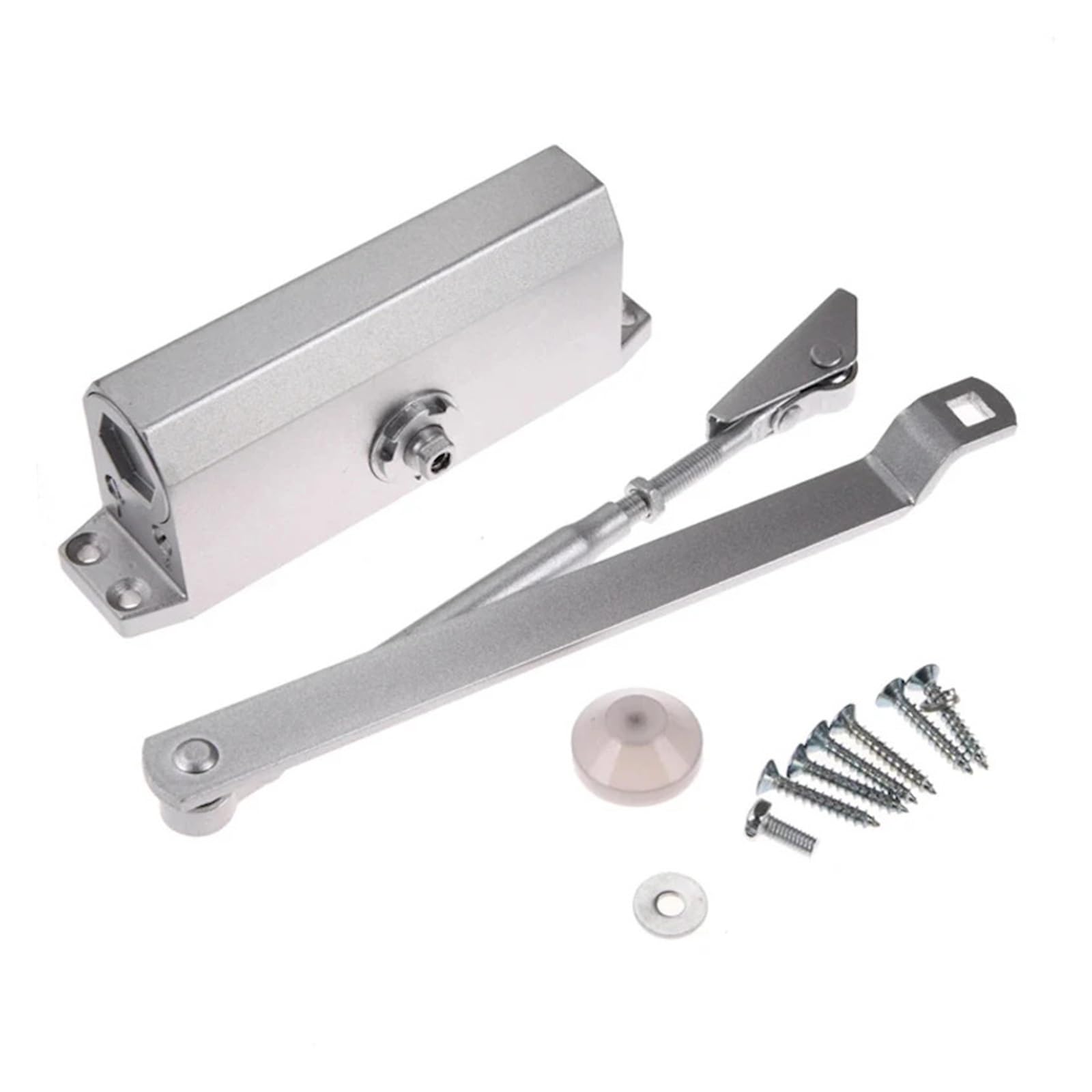 MUHM Système de sécurité for Ferme-Porte Automatique, Vitesse de Fermeture/Verrouillage réglable en Aluminium for Portes Gauche et Droite 25-45Kg 900mm