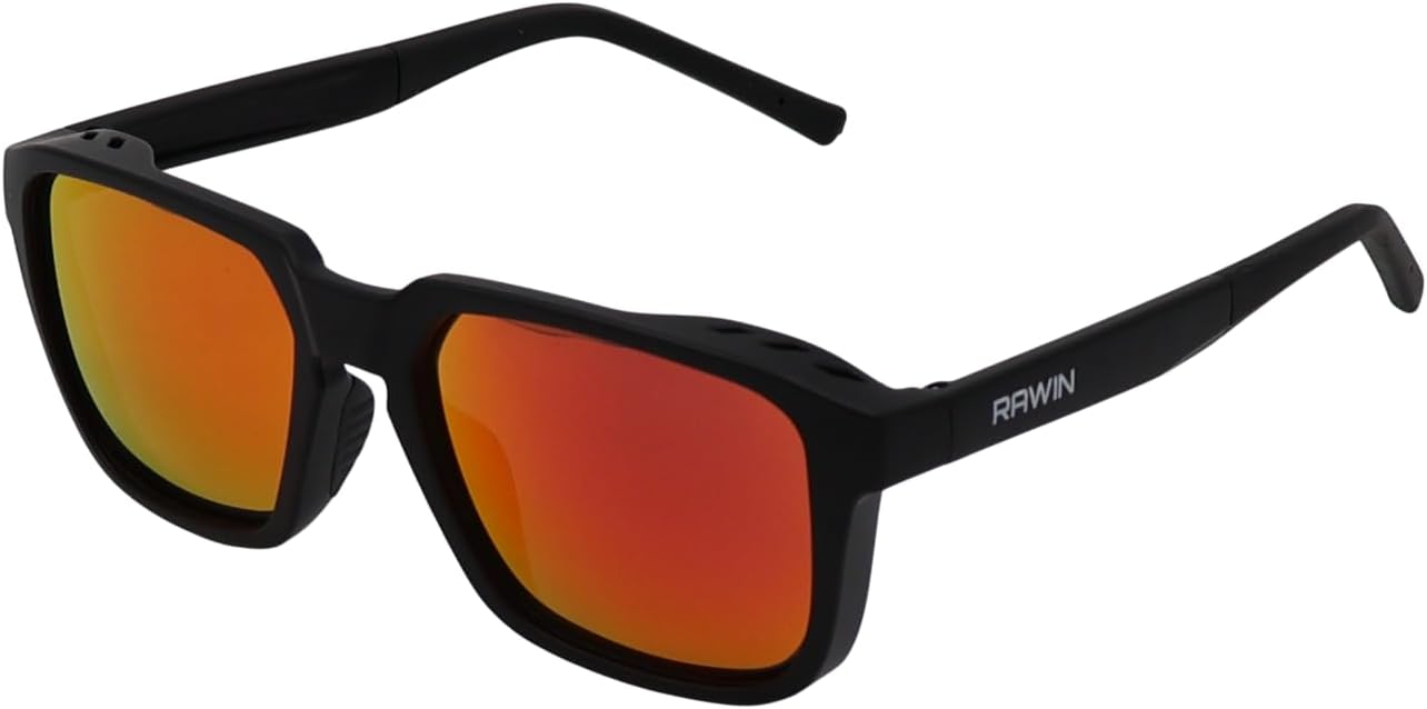 RAWIN Outdoor Sunglasses with Side Shields, Adjustable Temples, Durable Frame for Sports & Daily Wear