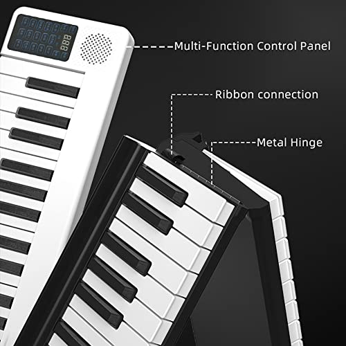Piano épissable for débutant à 88 Touches avec Touches sensibles au Toucher, Piano électrique Portable Bluetooth avec Sac de Transport, Piano numérique Pliable for Adultes et Enfants (Color : White) - Les Beatles, Paul McCartney, John Lennon, RIngo Starr, George Harrison Piano épissable for débutant à 88 Touches avec Touches sensibles au Toucher, Piano électrique Portable Bluetooth avec Sac de Transport, Piano numérique Pliable for Adultes et Enfants (Color : White) – Image 5