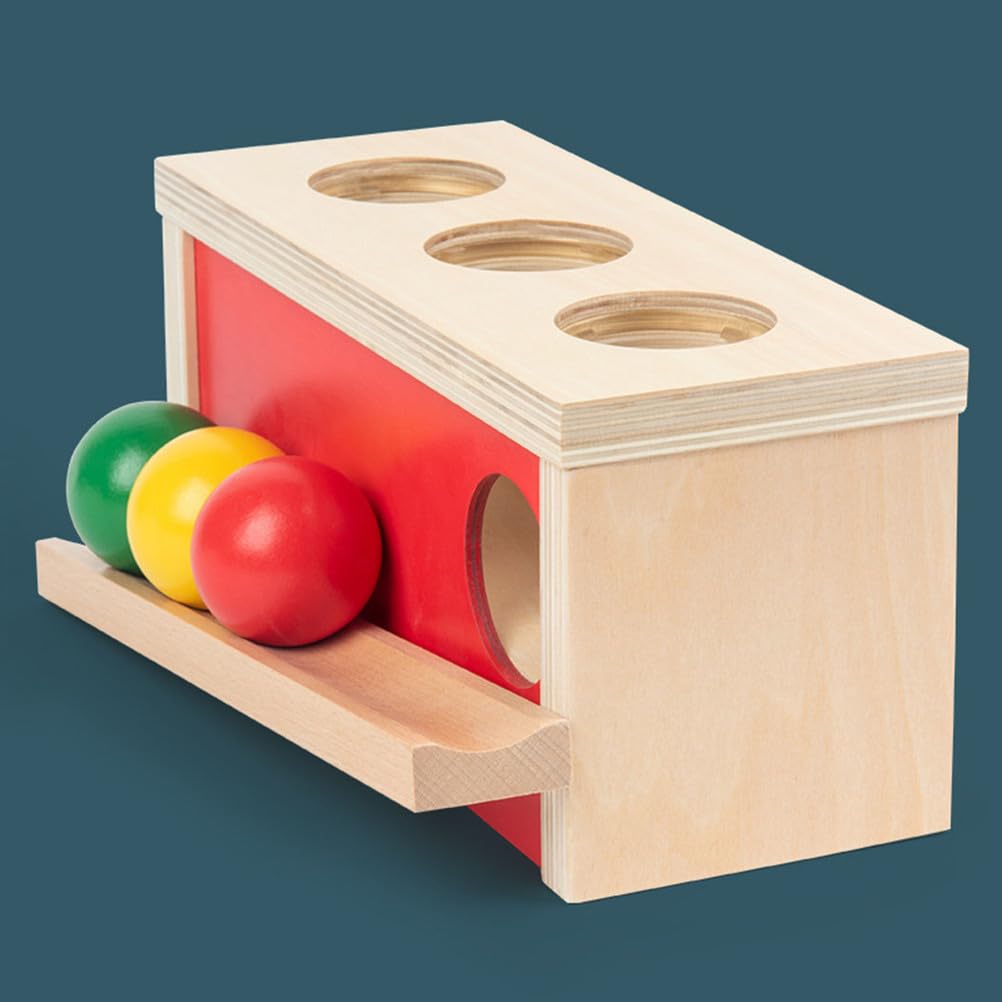 Montessori Boîte de chute de boules en bois, activité d'apprentissage précoce, reconnaissance des couleurs et coordination des bras, cadeau éducatif pour enfants