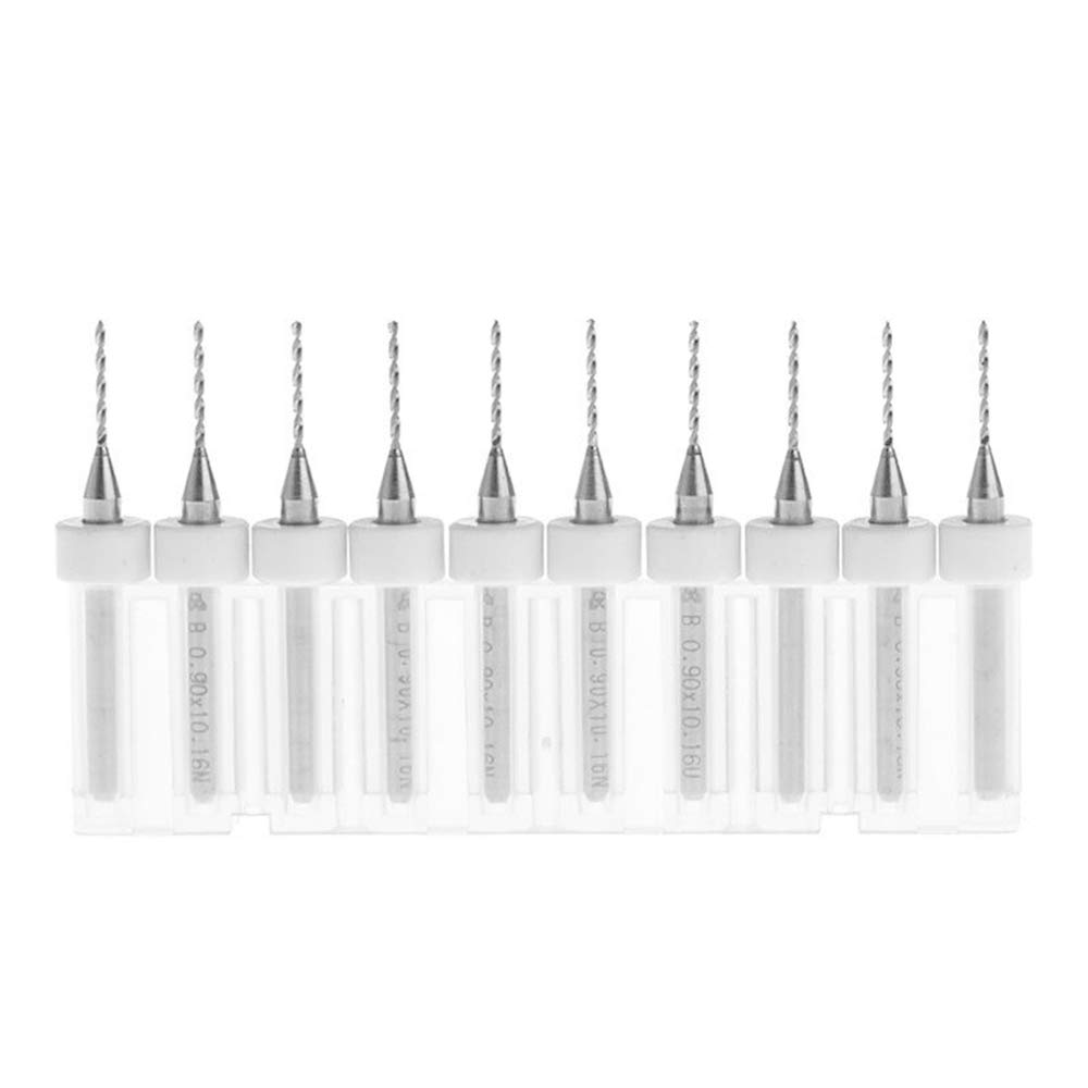 Tooldo 10 Pcs 0.8Mm Micro Drill Bits Tungsten Steel Carbide Milling Drill Bits 3.175Mm Shank