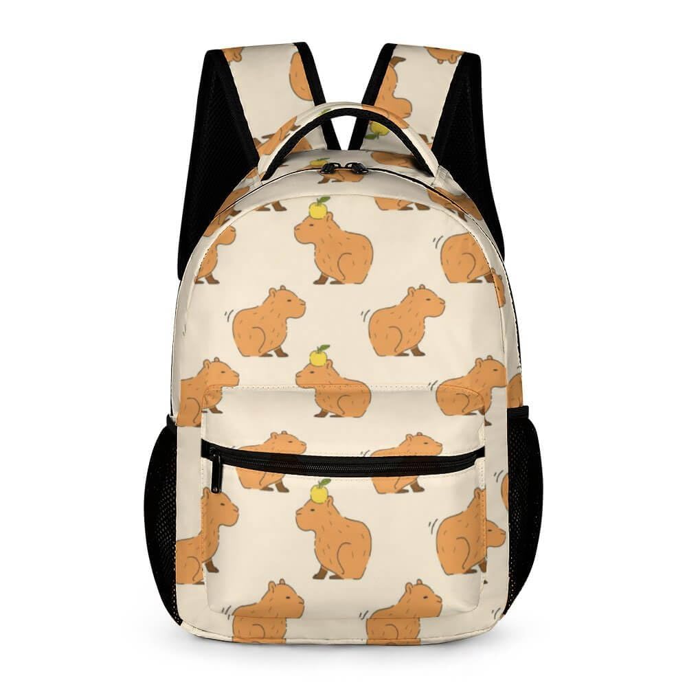 Homieblanket Capybara Backpack for Kids Girls Boys School, 16 Inches Cute Capybara Theme Bookbag, Adjustable, Lightweight, Large Capacity, Colorful