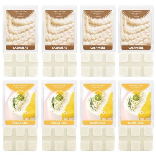 Image of SCENTORINI Wax Melts, Scented Wax Cubes, 4 Cashmere & 4 Vanilla Cake Scent