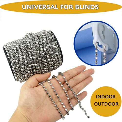 Cadena de bolas para ventilador de techo y cortinas, longitud ajustable de 164 pies 5