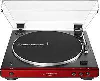 Toca-Discos Audio-Technica Sem Fio com acionamento automático por correia (Belt-Drive) AT-LP60XBT-RD, Vermelho, Bivolt 120/240V