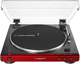 Toca-Discos Audio-Technica Sem Fio com acionamento automático por correia (Belt-Drive) AT-LP60XBT-RD, Vermelho, Bivolt 120/240V