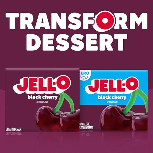 Image of Jell-O Gelatin Mix, Black Cherry Regular Sugar, 3 oz