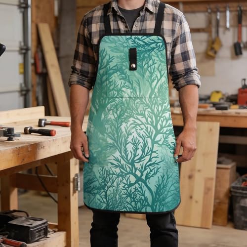 Delantal Blue Seaweed para trabajo con múltiples bolsillos miniatura 5