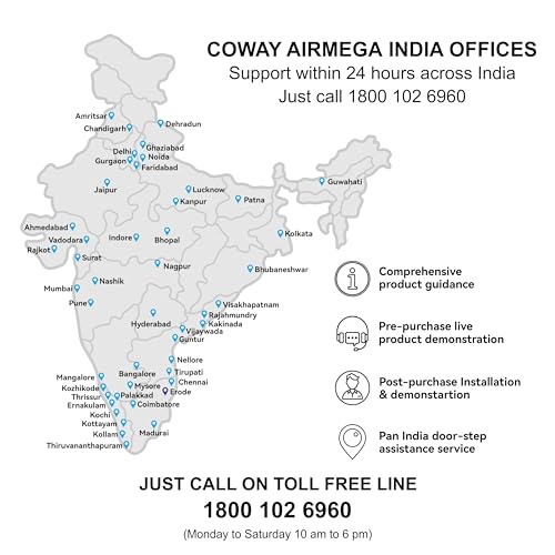 Image of Coway Airmega 150 (Ap-1019C) Air Purifier For Home,Longest Filter Life 8500Hrs (Approx. 1.5-2 Yrs),Anti-Virus True Hepa Filter (H13),Kills Allergies,Virus,Germs & Pm 0.01 With 99.999% Efficiency,White