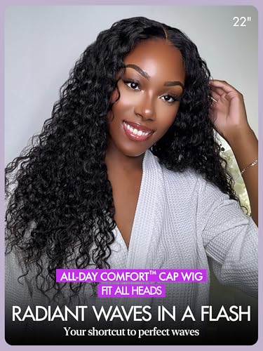 Image of LUVME HAIR All-Day Comfort Water Wave 5X5 Deep Wave Lace Front Wigs Human Hair Curly Hair glueless wigs human hair pre plucked pre cut long black wig lace closure wigs frontal wigs human hair