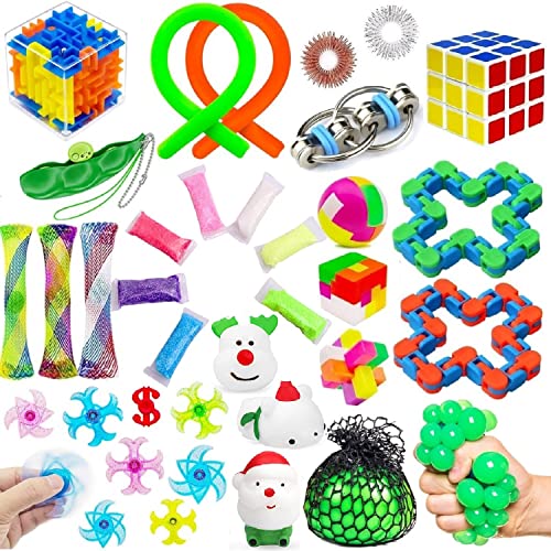 32 Pack Sensory Fidget Toys Set,Stress Relief Toys for Kids Adults Anxiety Autism,Gifts for Birthday Party Favors,Treasure Chest,Carnival Prizes,Pinata Goodie Bag Fillers,Christmas Stocking Stuffers