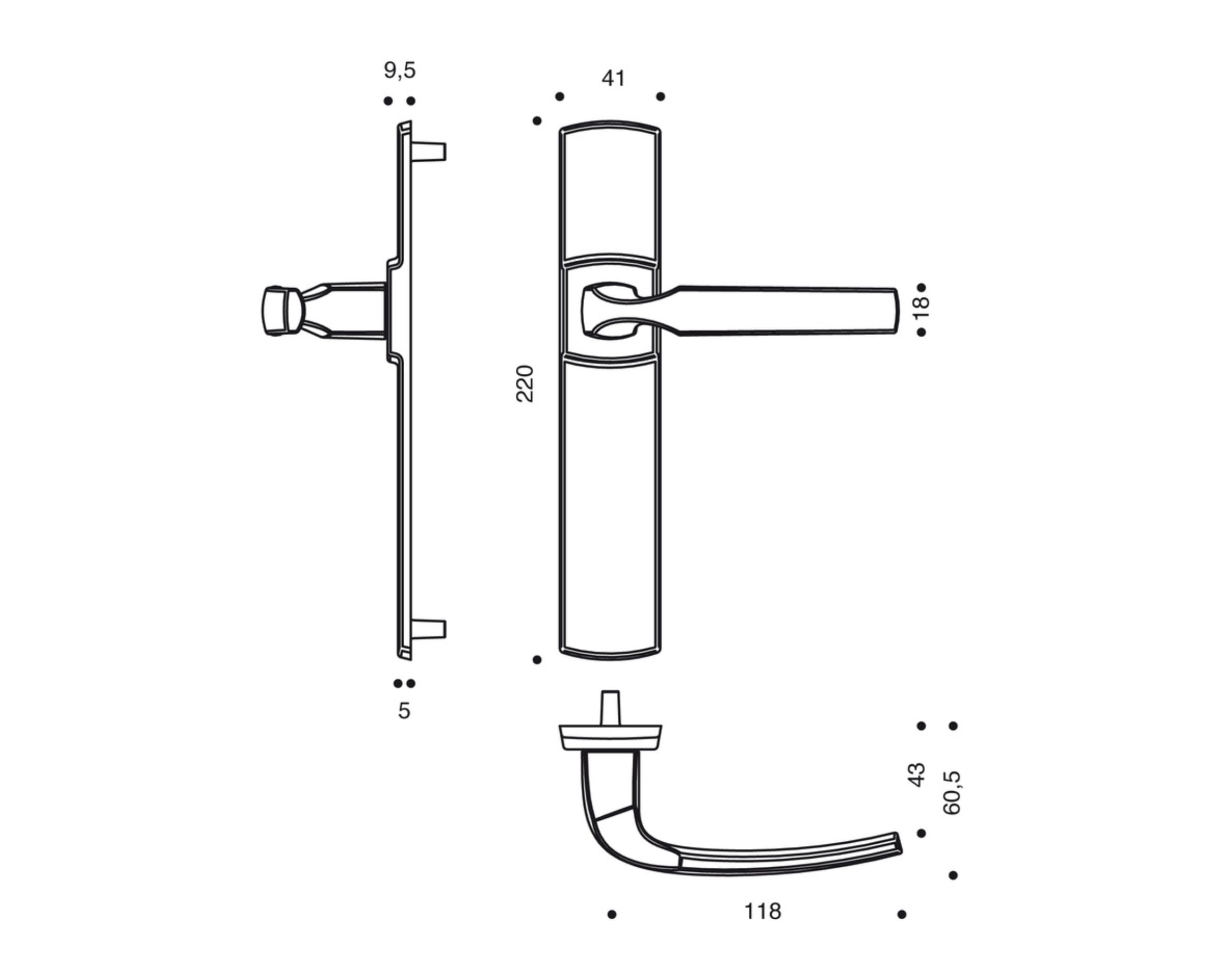 Vachette Ensemble de Poignée de Porte sur Plaque ARTIS - Version à Condamnation pour Porte de WC, Salle de Bain - Entraxe 195 mm - Matériau Zamak Résistant - Garantie 10 Ans - Finition Diamant Noir