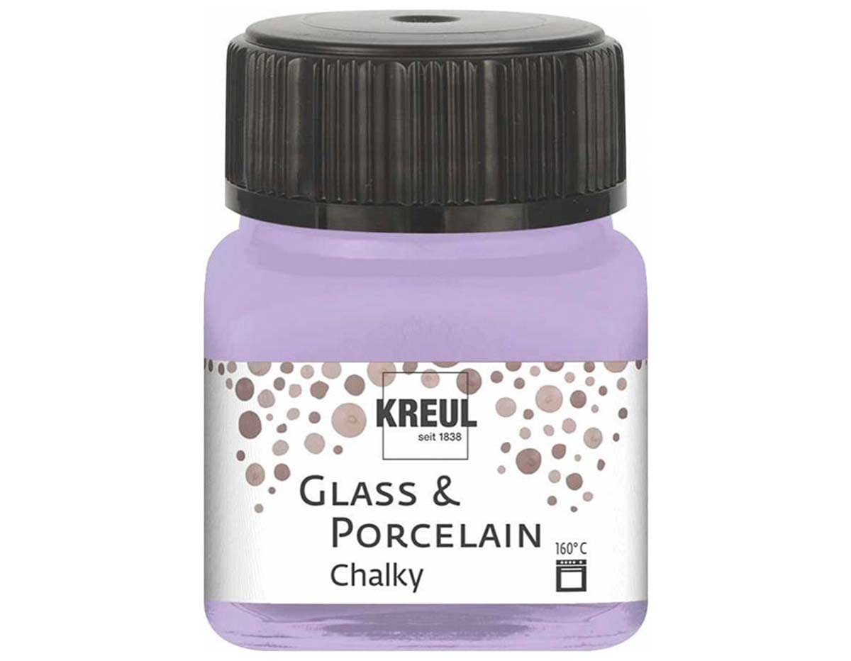 Kreul Sweet Lavender 16636 - Glass & Porcelain Chalky 20 Ml Glass, Soft - Matte Glass And Porcelain Paint, Water-Based, Quick Drying, Opaque