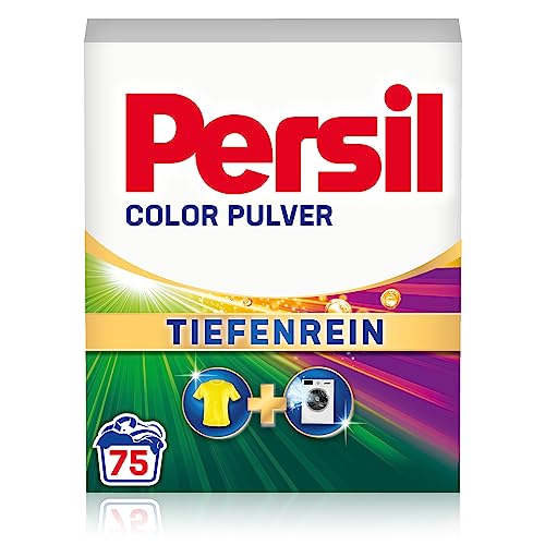 Persil Detergente en polvo de color de limpieza profunda (75 lavados), detergente para ropa pura y frescura higiénica para la máquina, eficaz de 20 °C a 60 °C
