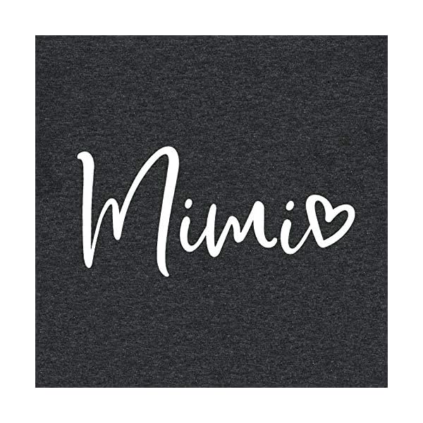 BANGELY Mimi Heart Graphic Cute Grandma T Shirt for Women Letter Print Short Sleeve Tees Casual Mimi Gift Tops with Sayings (Dark Gray, XX-Large)