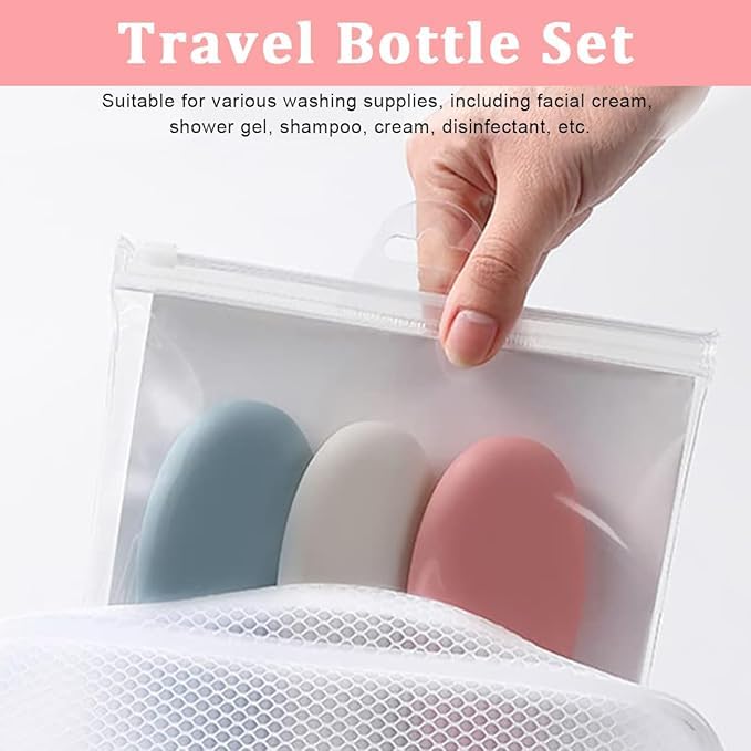 OFFERZONE Refillable Travel Bottles for Toiletries Silicone Container for Cream, Shampoo Hand Wash, Lotion Storage Bottle Travel Accessories Leak Proof 4